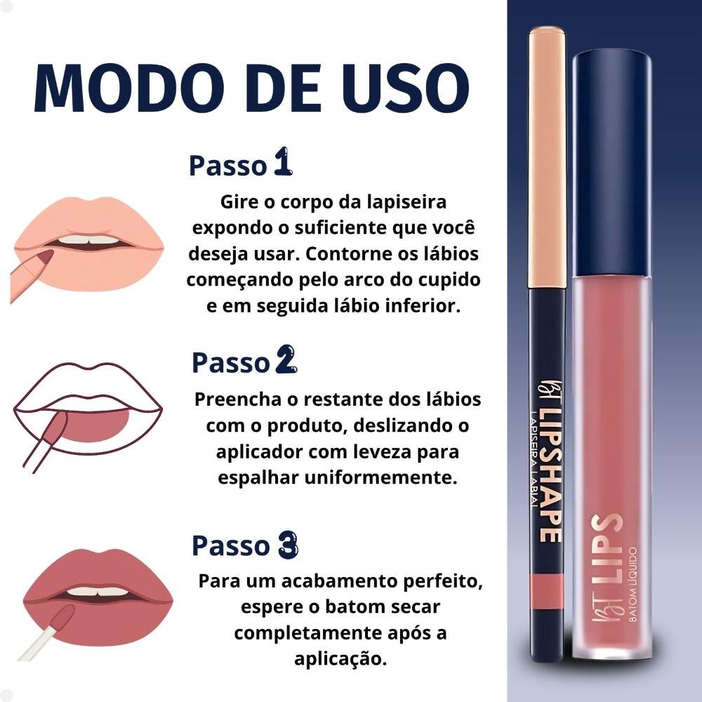 Kit Bruna Tavares Bt: Batom Líquido Victoria e Lapiseira Labial Rose Brown + Mimo Necessaire ÚNICO 6