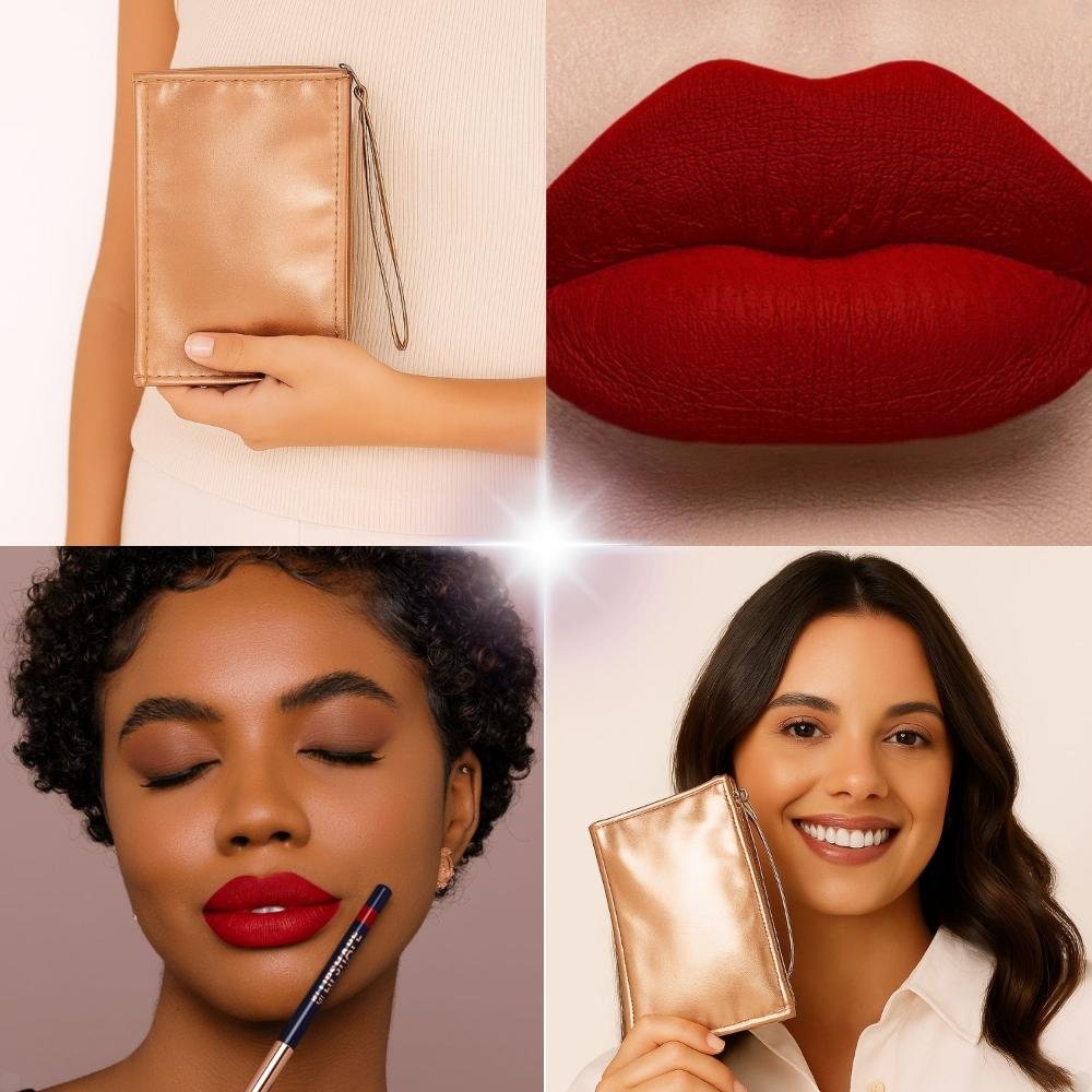 Kit Bruna Tavares Bt: Batom Líquido Roberta e Lapiseira Labial Red Carpet + Mimo Necessaire ÚNICO 5
