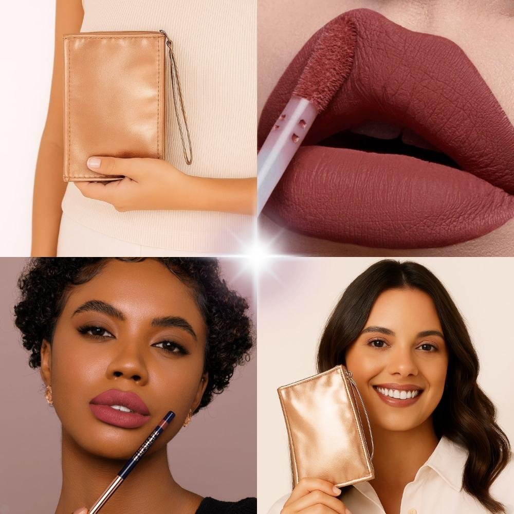 Kit Bruna Tavares Bt: Batom Líquido Gabriela e Lapiseira Labial Marsala + Mimo Necessaire ÚNICO 5