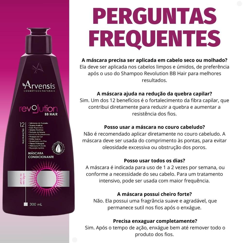 Máscara Condicionante Arvensis BB Hair Revolution 300ml 300ml 5