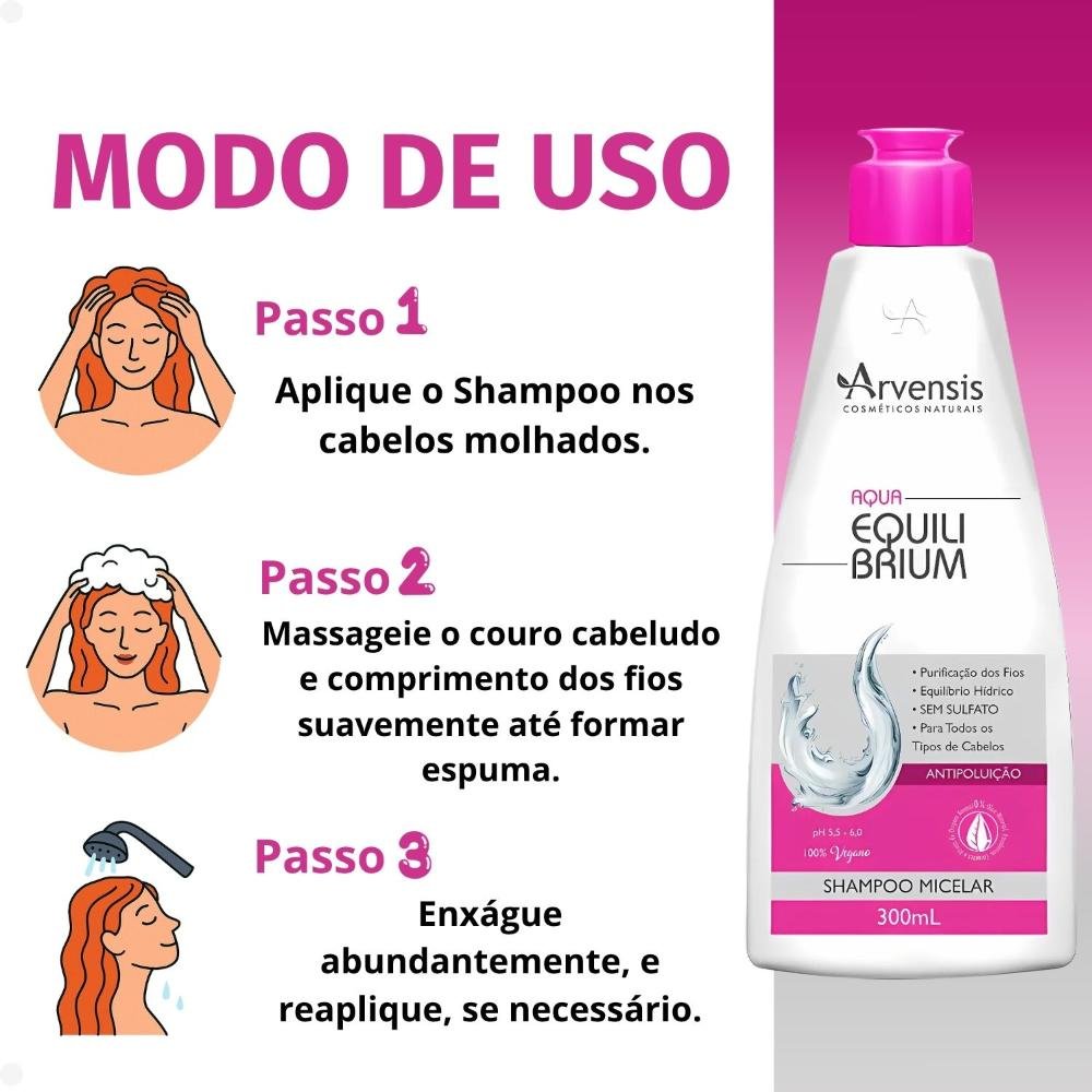 Shampoo Micelar Arvensis Aqua Equilibrium 300ml 300ml 4
