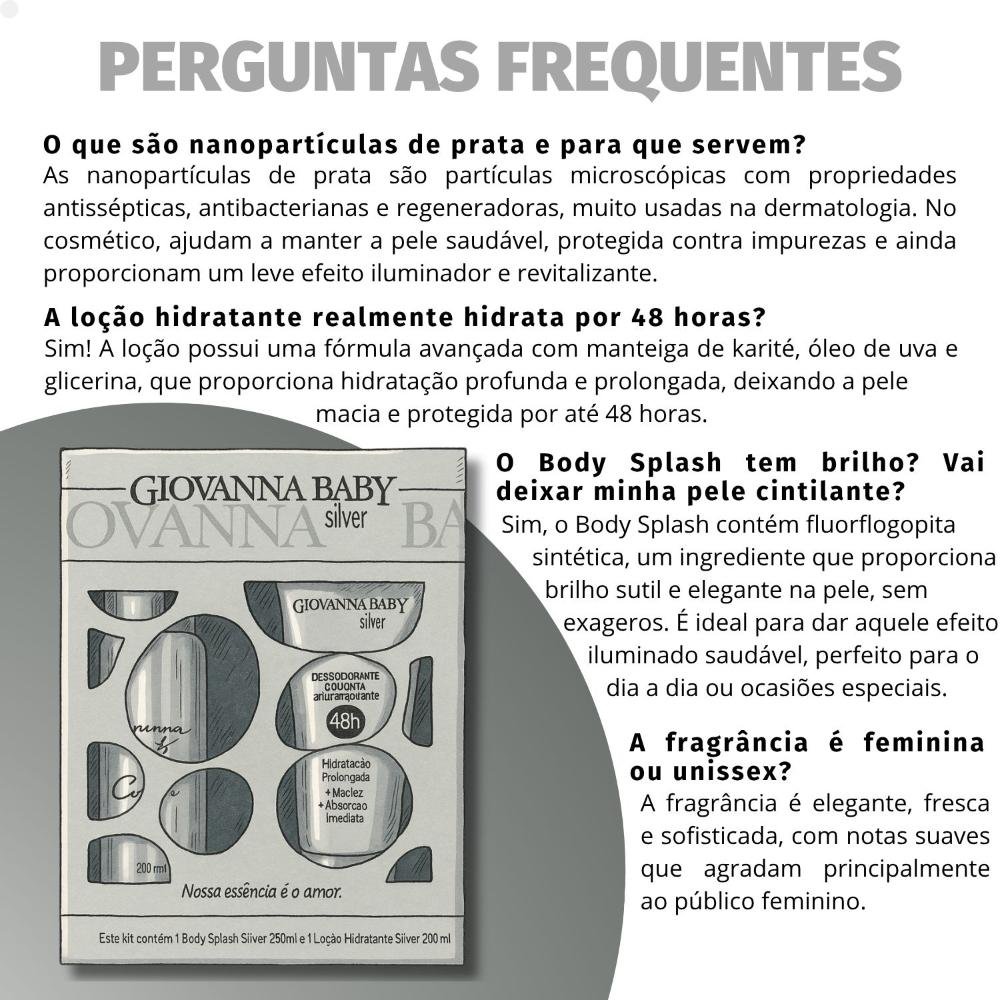 Kit Giovanna Baby Silver: 1 Body Splash e 1 Loção Hidratante ÚNICO 5