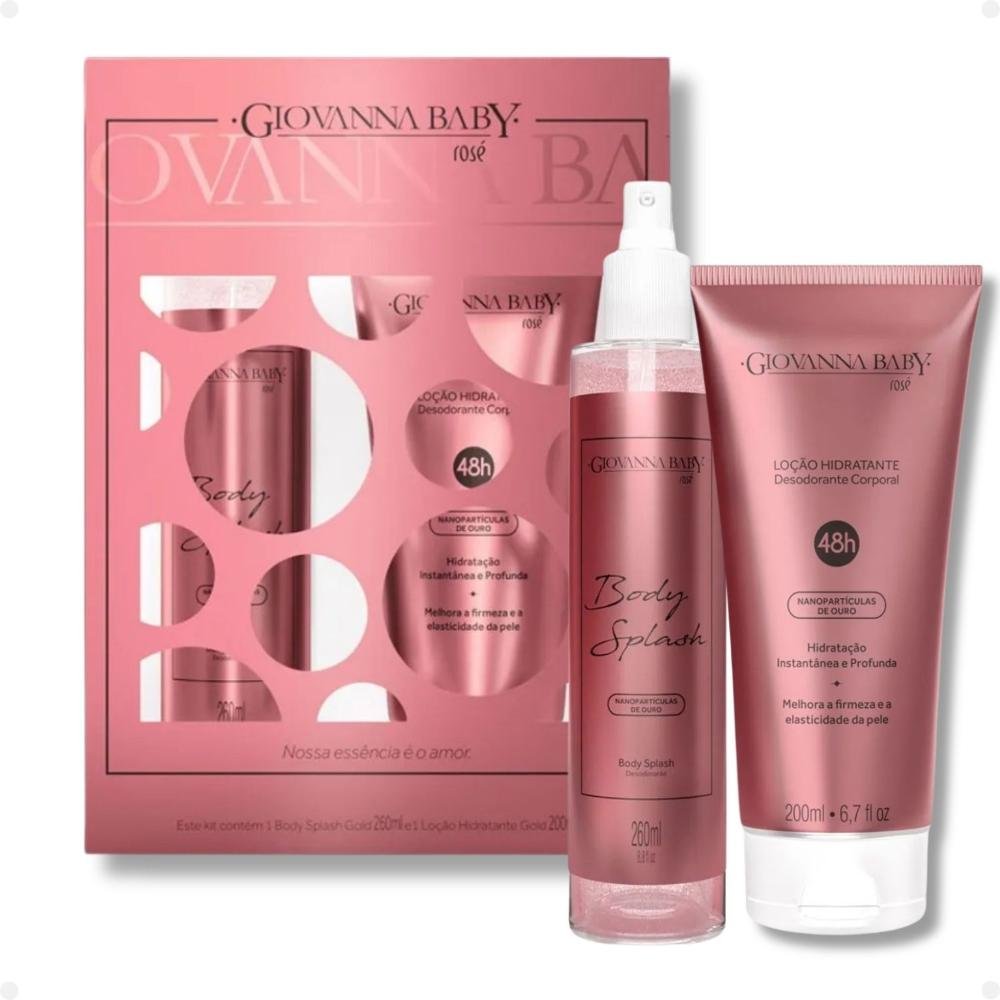 Kit Giovanna Baby Rosé: 1 Body Splash e 1 Loção Hidratante ÚNICO 1