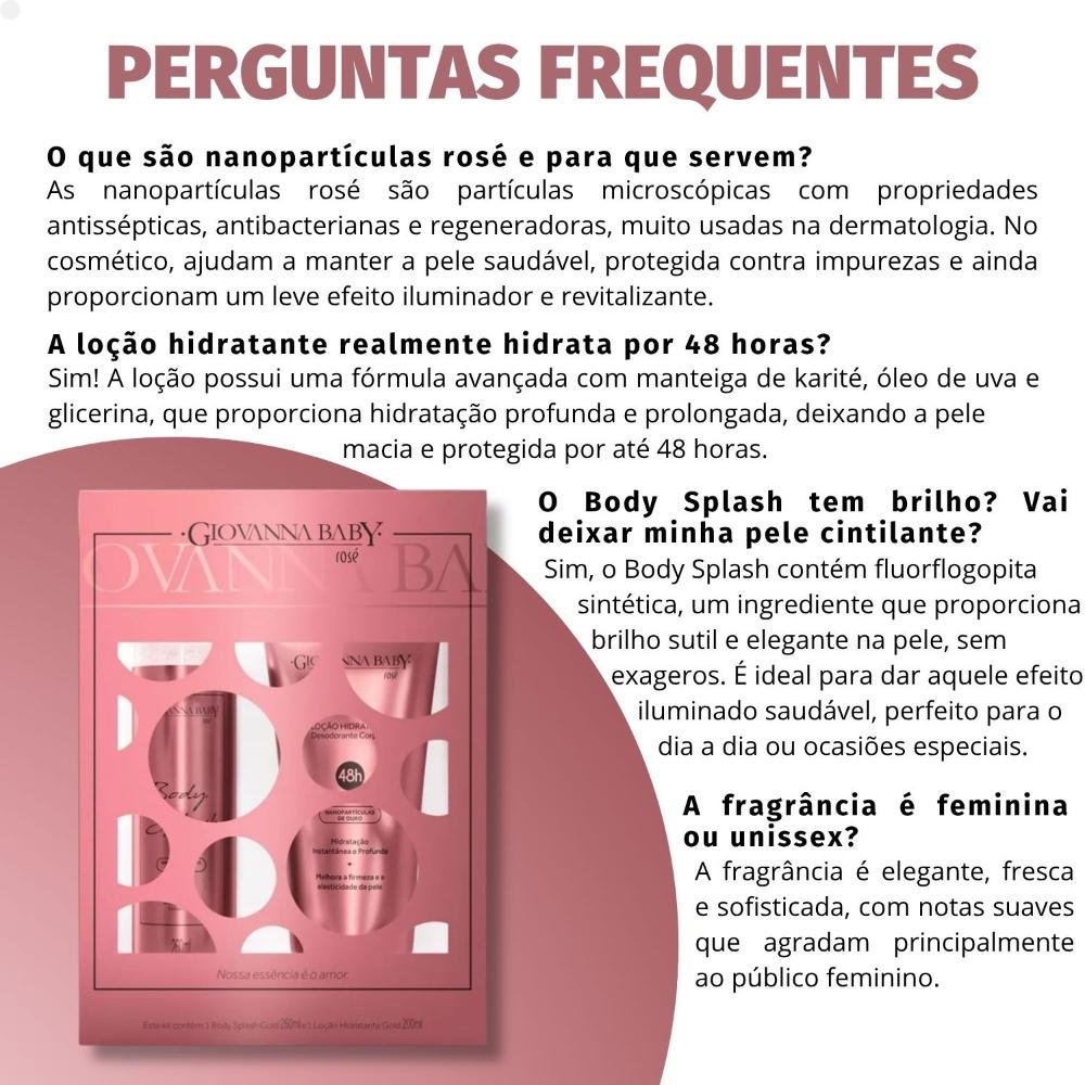 Kit Giovanna Baby Rosé: 1 Body Splash e 1 Loção Hidratante ÚNICO 5