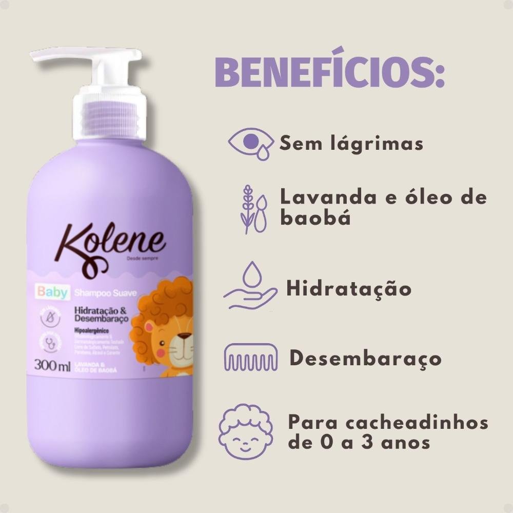 Shampoo Kolene Baby Suave Hidratação e Desembaraço 300ml 300ml 2