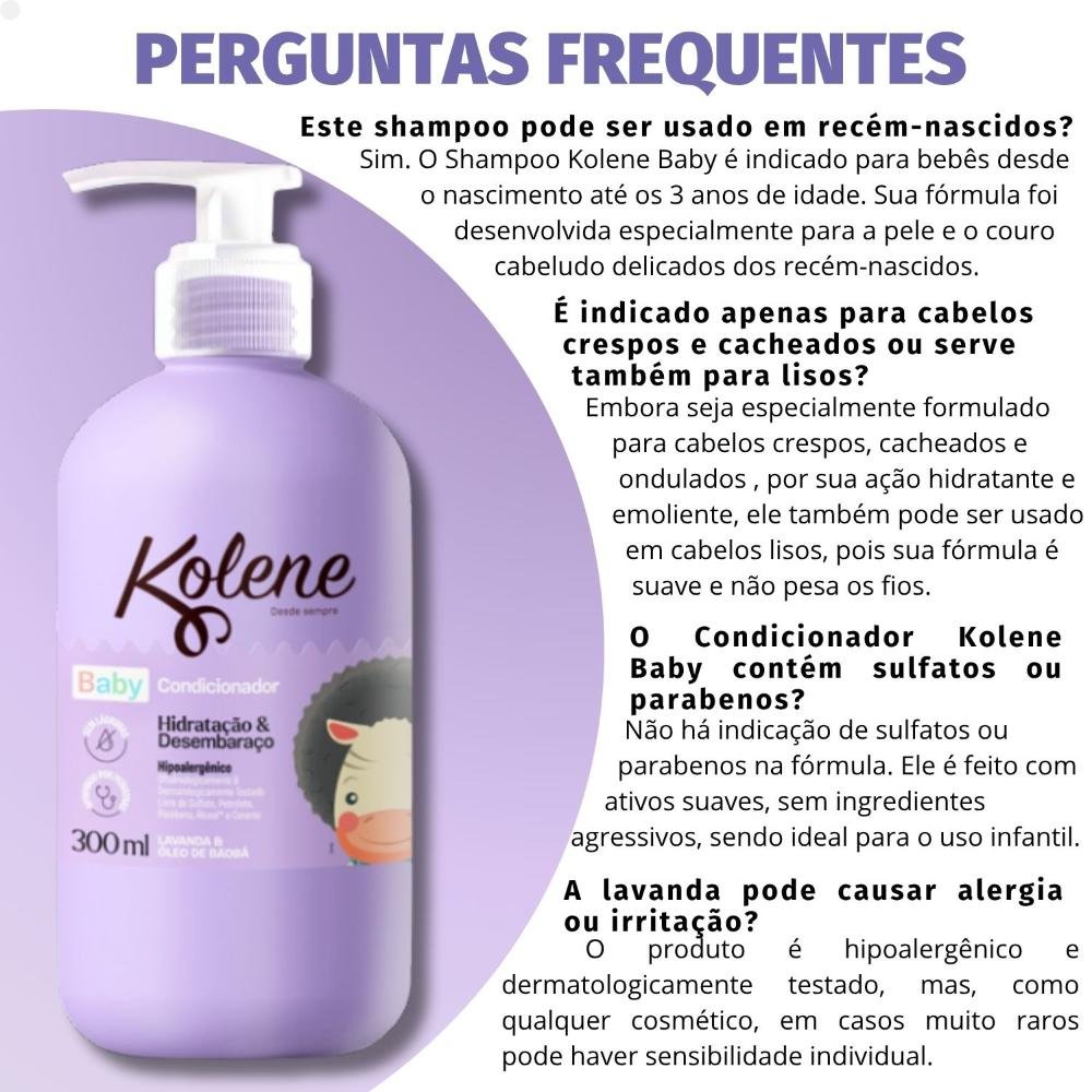Condicionador Kolene Baby Hidratação e Desembaraço 300ml 300ml 5