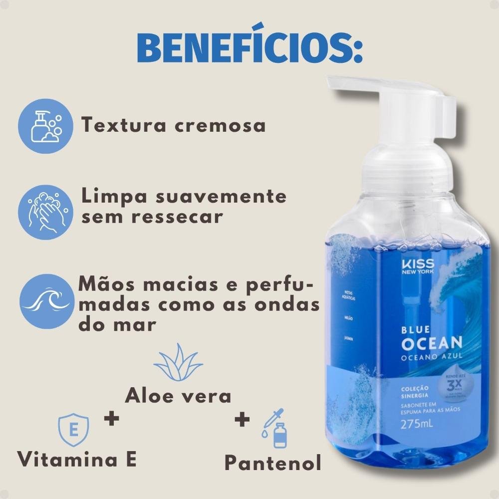 Sabonete em Espuma Para Mãos Kiss New York Blue Ocean 275ml 275ml 2