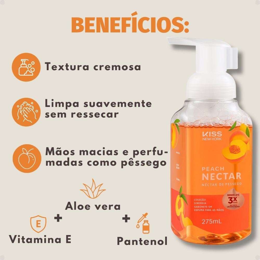 Sabonete em Espuma Para Mãos Kiss New York Peach Nectar 275ml 275ml 2