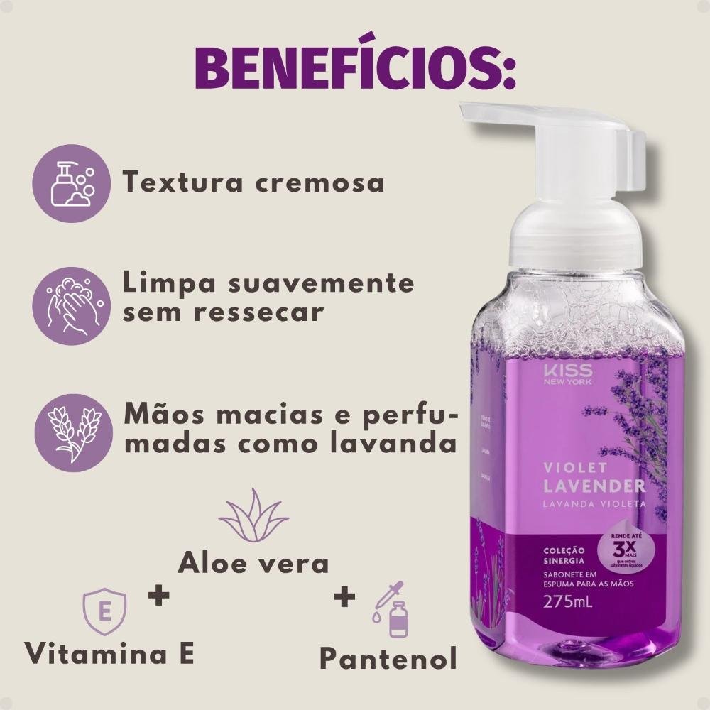 Sabonete em Espuma Para Mãos Kiss New York Violet Lavender 275ml 275ml 2