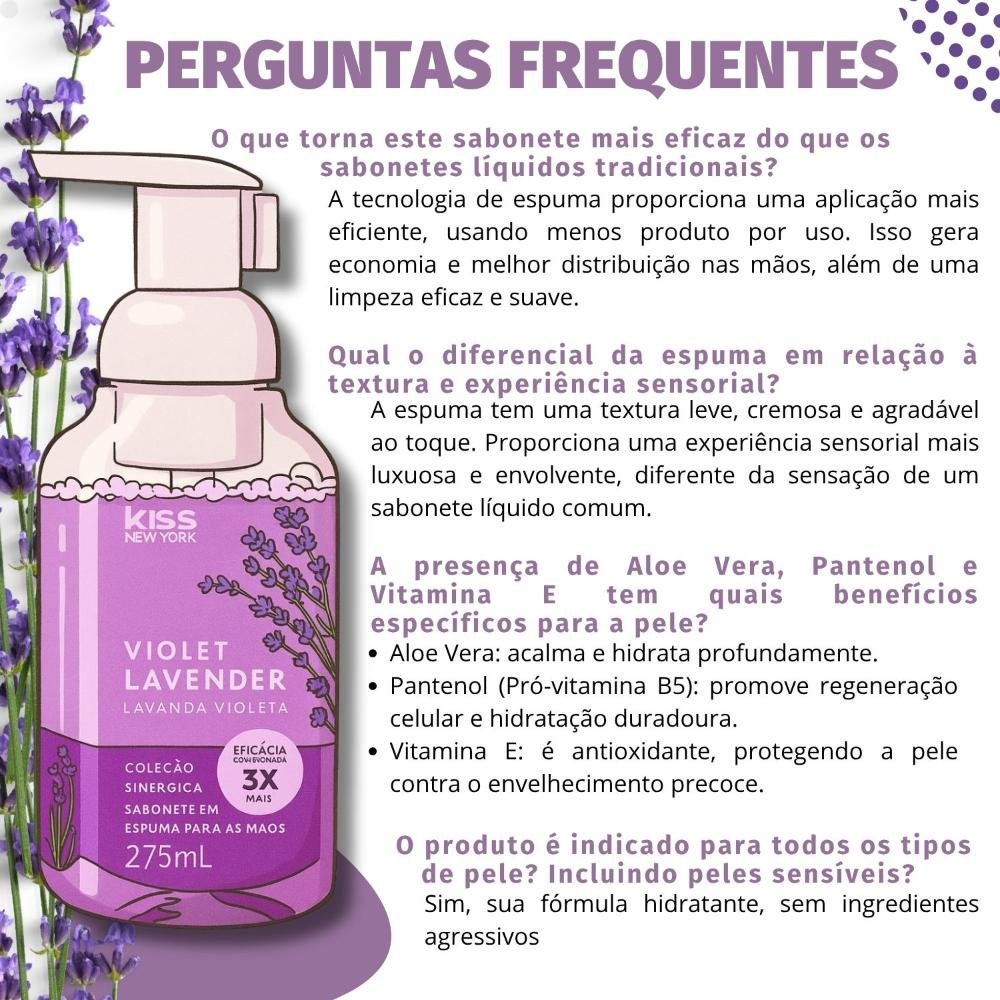Sabonete em Espuma Para Mãos Kiss New York Violet Lavender 275ml 275ml 5