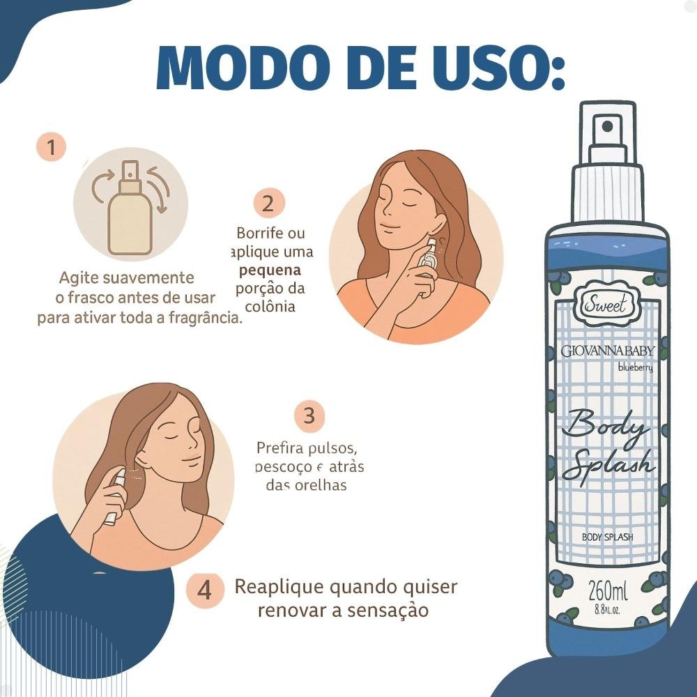 Body Splash Desodorante Giovanna Baby Blueberry 260ml 260ml 4