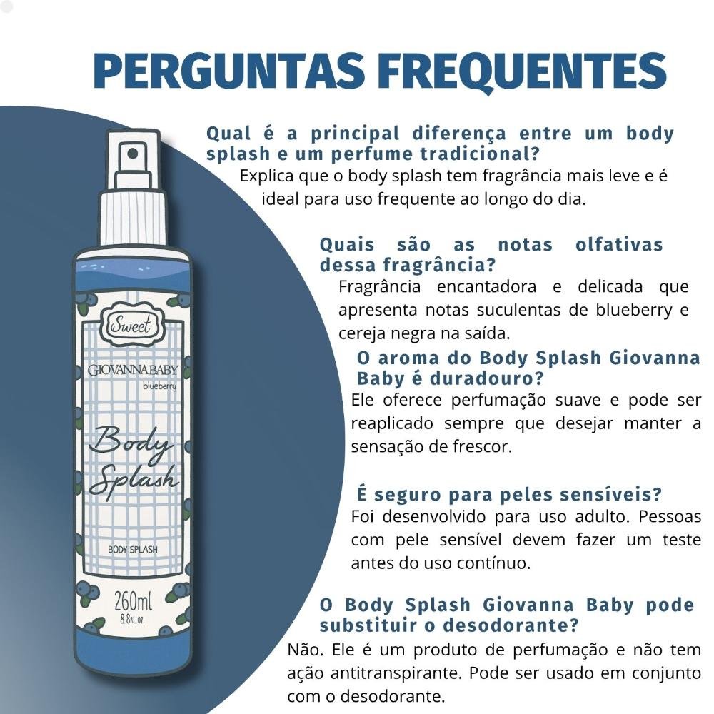 Body Splash Desodorante Giovanna Baby Blueberry 260ml 260ml 5