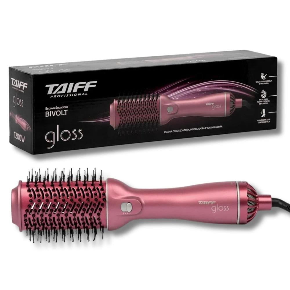 Escova Secadora Taiff Gloss Rose Bivolt