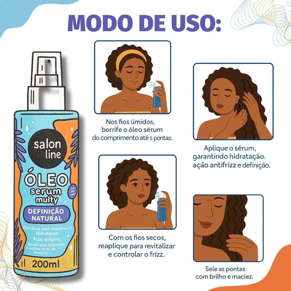 Óleo Sérum Salon Line Multy Definição Natural 200ml 200ml 4