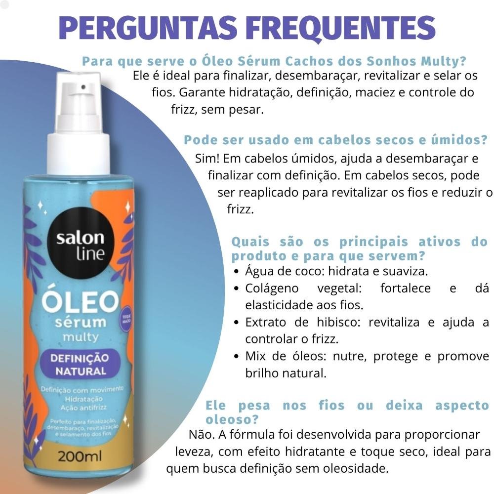 Óleo Sérum Salon Line Multy Definição Natural 200ml 200ml 5