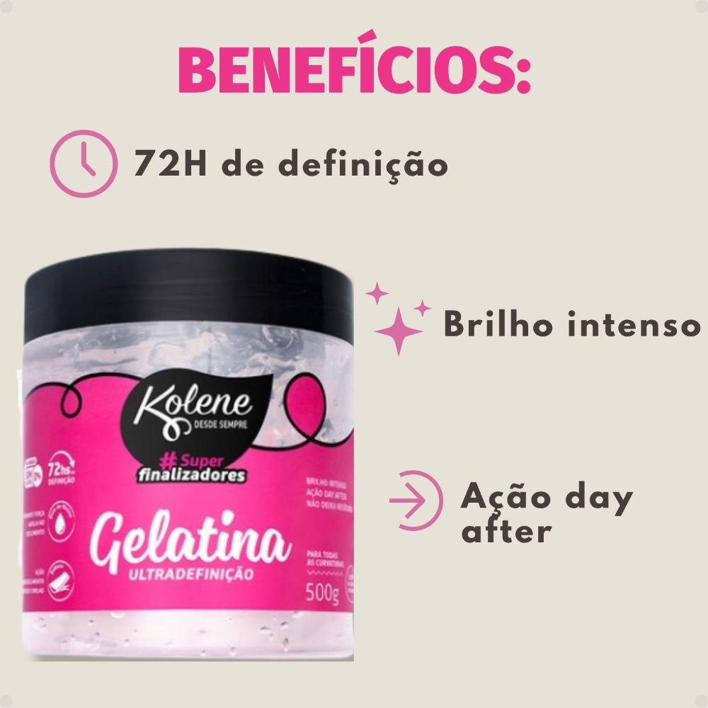 Gelatina Capilar Kolene #Super Finalizadores Ultra Definição 500g 500g 2
