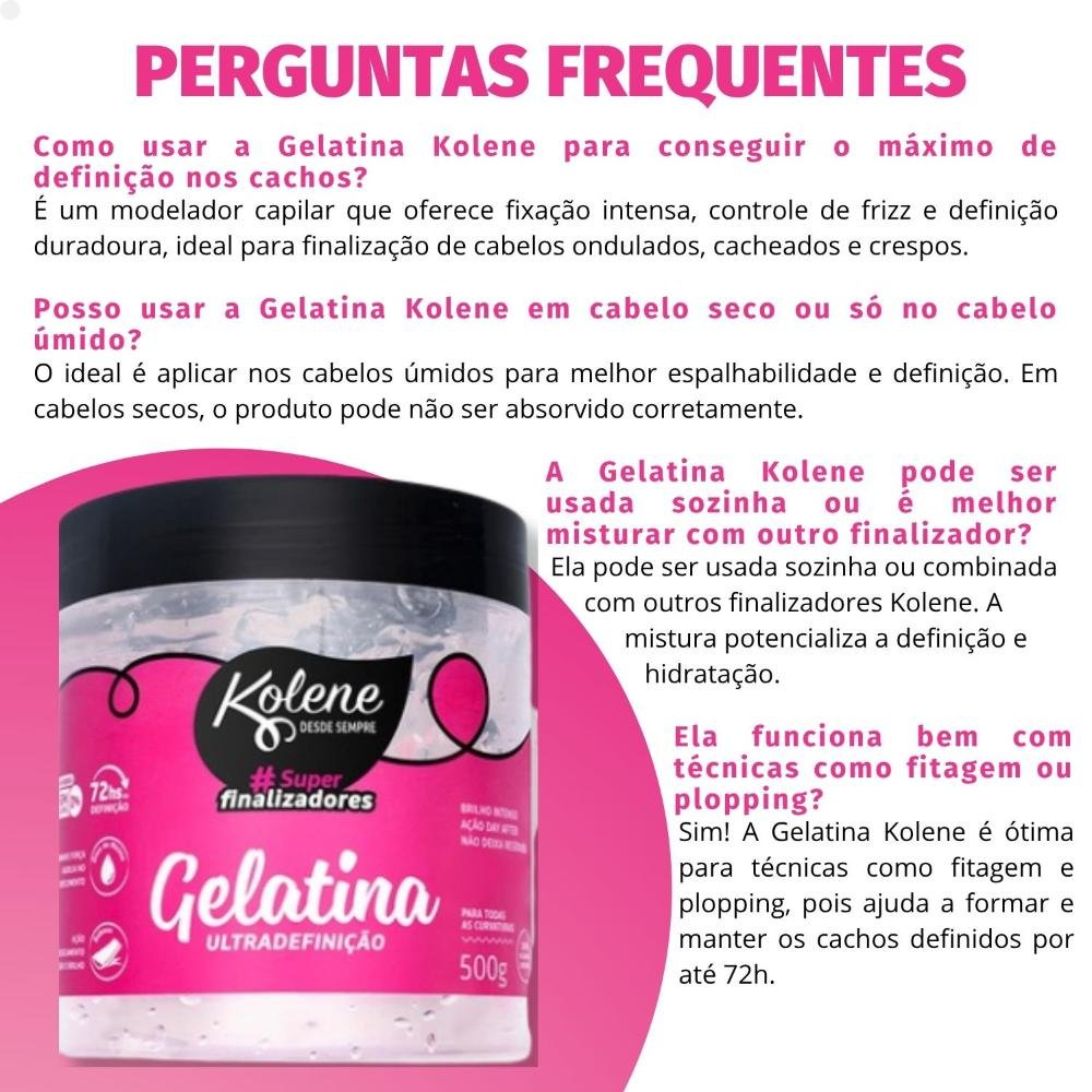 Gelatina Capilar Kolene #Super Finalizadores Ultra Definição 500g 500g 5