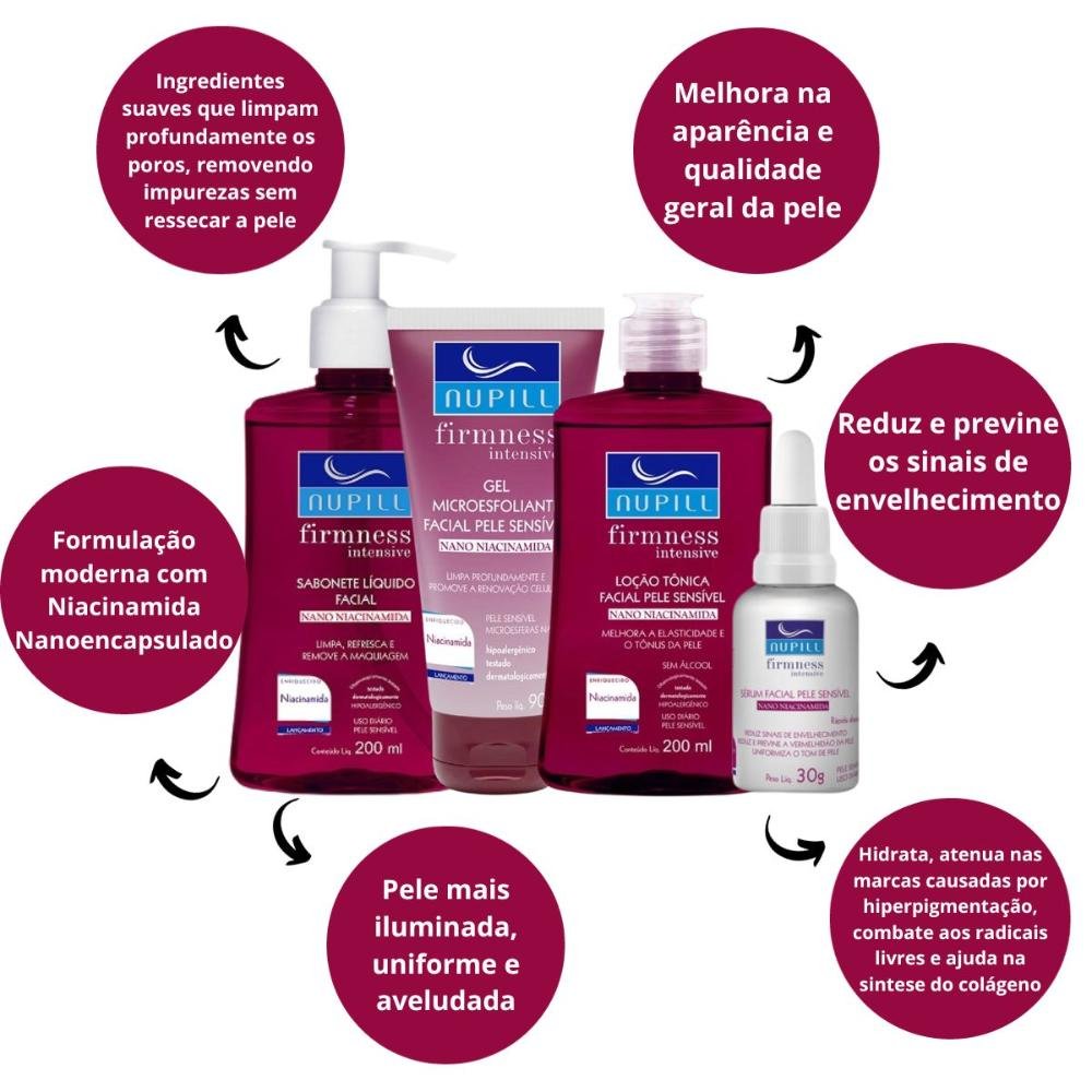 Kit Facial Para Pele Sensível Nupill Firmness Intensive Nano Niacinamida C/4 ÚNICO 2
