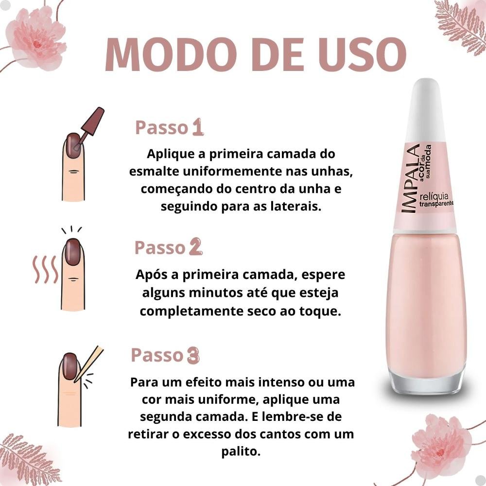 Esmalte Transparente Impala Cor Da Sua Moda Relíquia 7,5ml Relíquia 4