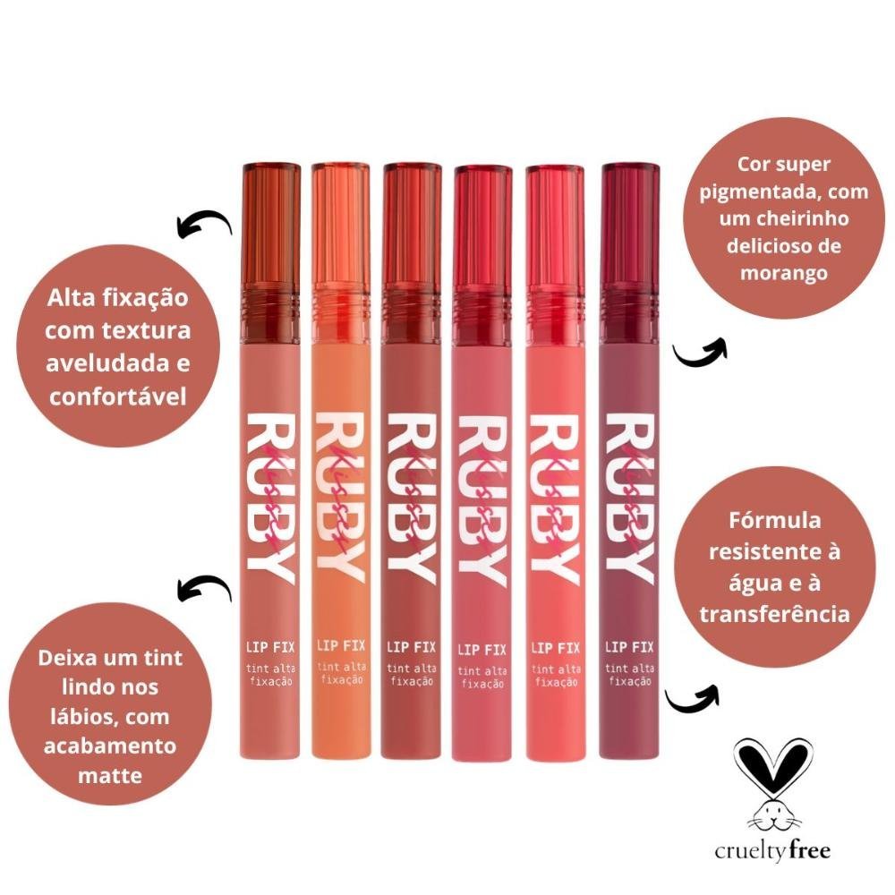 Kit Lip Fix Tint Ruby Kisses 2ml C/6 ÚNICO 2