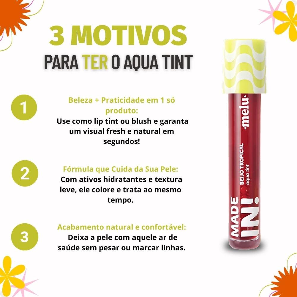 Aqua Tint Made In! Melu Beijo Tropical Laranja Com Acerola RR-l6602-3 Laranja com Acerola 3