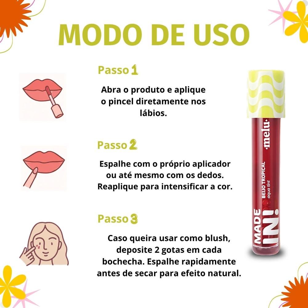 Aqua Tint Made In! Melu Beijo Tropical Laranja Com Acerola RR-l6602-3 Laranja com Acerola 5