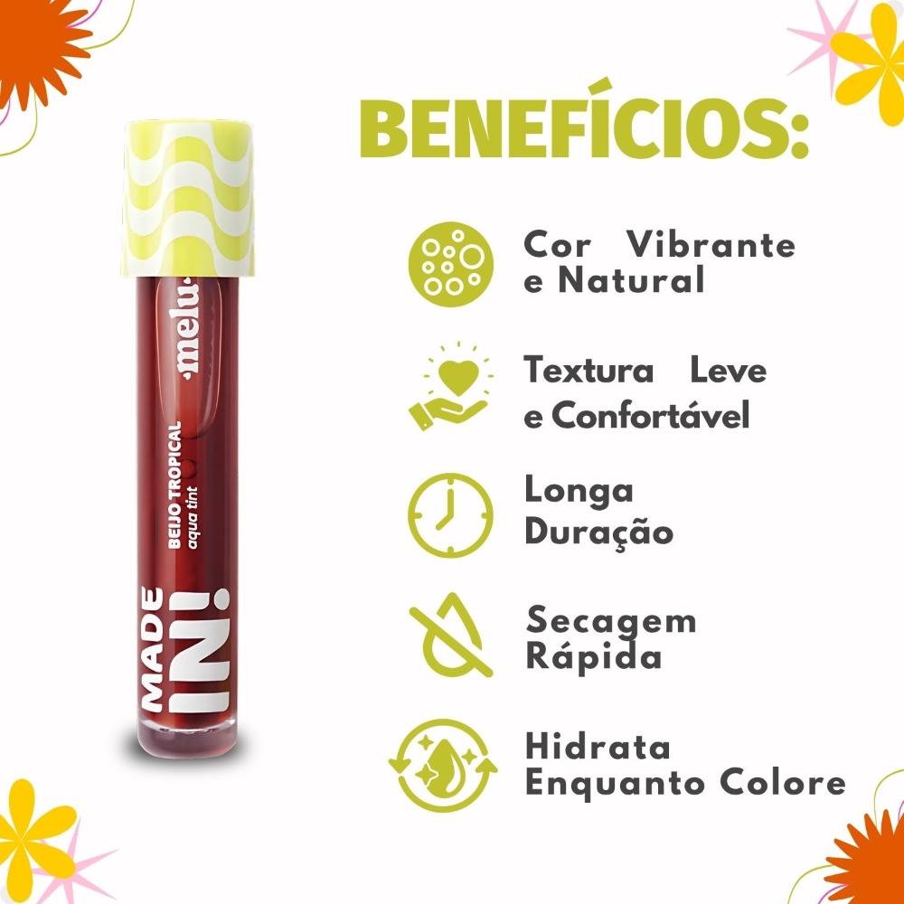 Aqua Tint Melu Made In! Beijo Tropical Doce Tangerina RR-L6602-2 Doce Tangerina 2