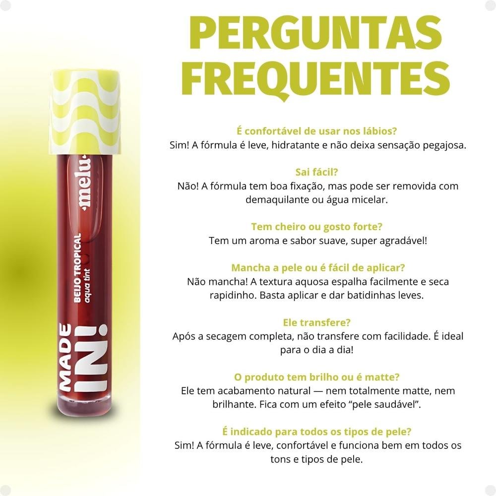 Aqua Tint Melu Made In! Beijo Tropical Doce Tangerina RR-L6602-2 Doce Tangerina 7