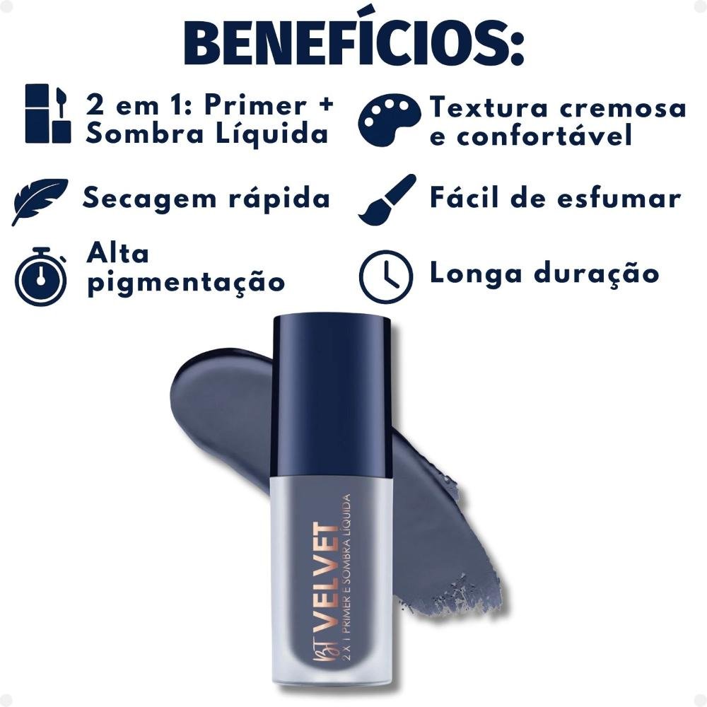 Primer e Sombra Líquida Bruna Tavares Bt Velvet 2x1 Grey Grey 2