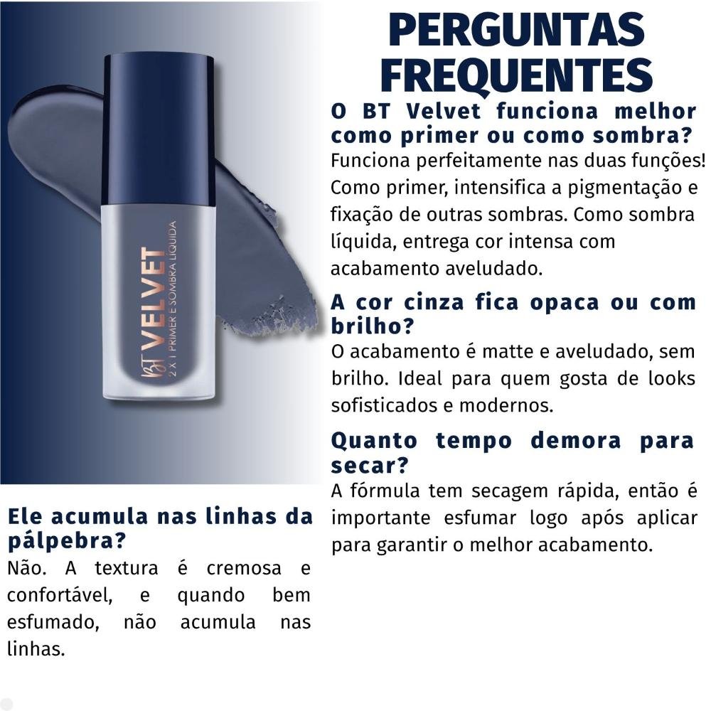 Primer e Sombra Líquida Bruna Tavares Bt Velvet 2x1 Grey Grey 5
