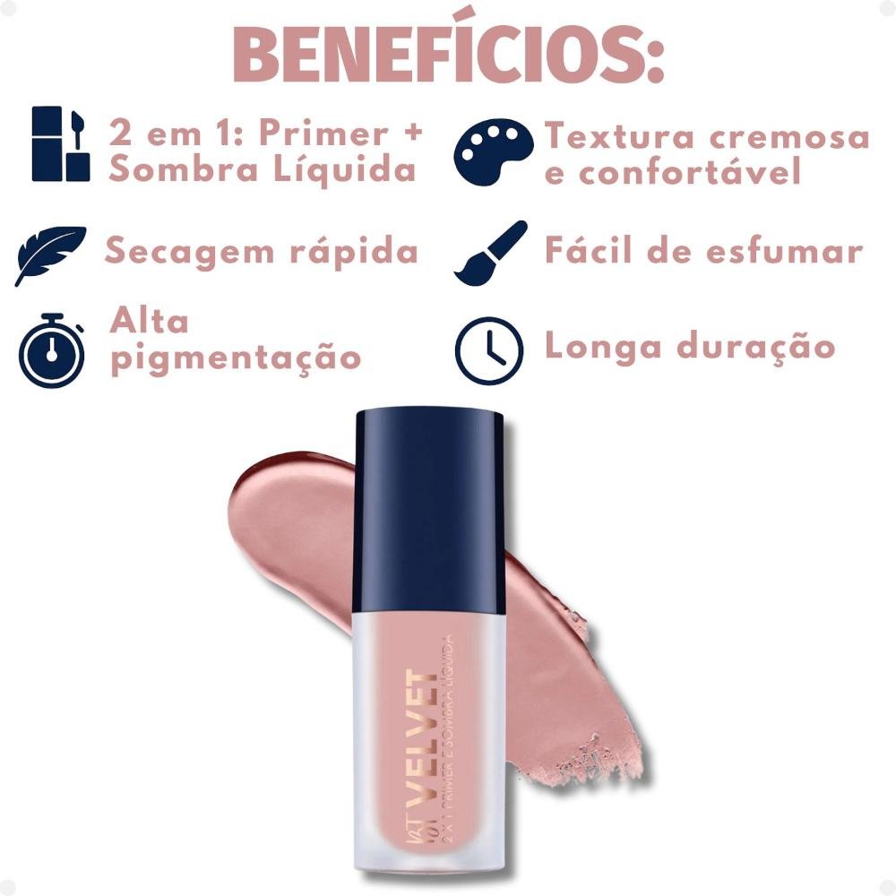 Primer e Sombra Líquida Bruna Tavares Bt Velvet 2x1 Pale Pale 2