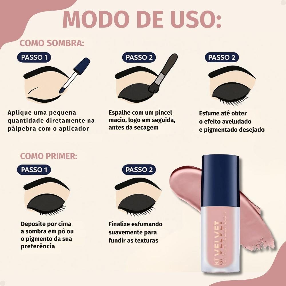 Primer e Sombra Líquida Bruna Tavares Bt Velvet 2x1 Pale Pale 4