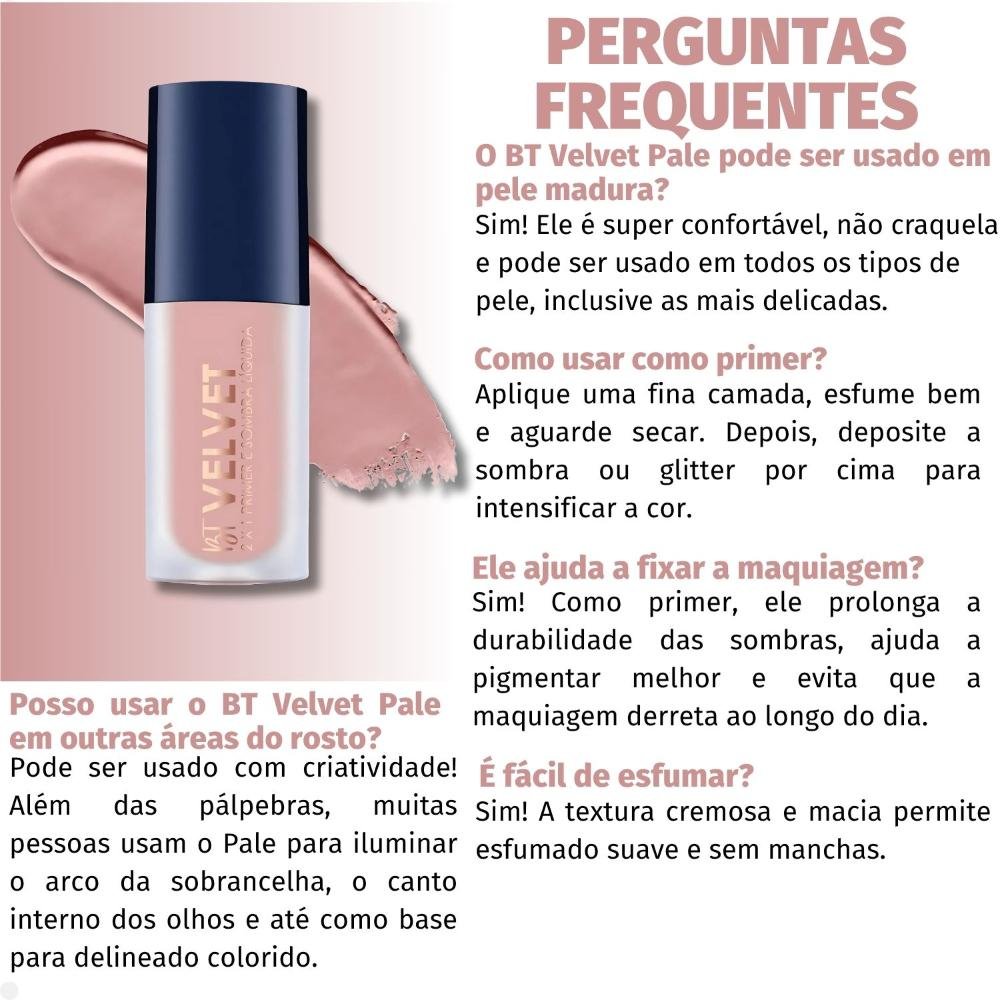 Primer e Sombra Líquida Bruna Tavares Bt Velvet 2x1 Pale Pale 5