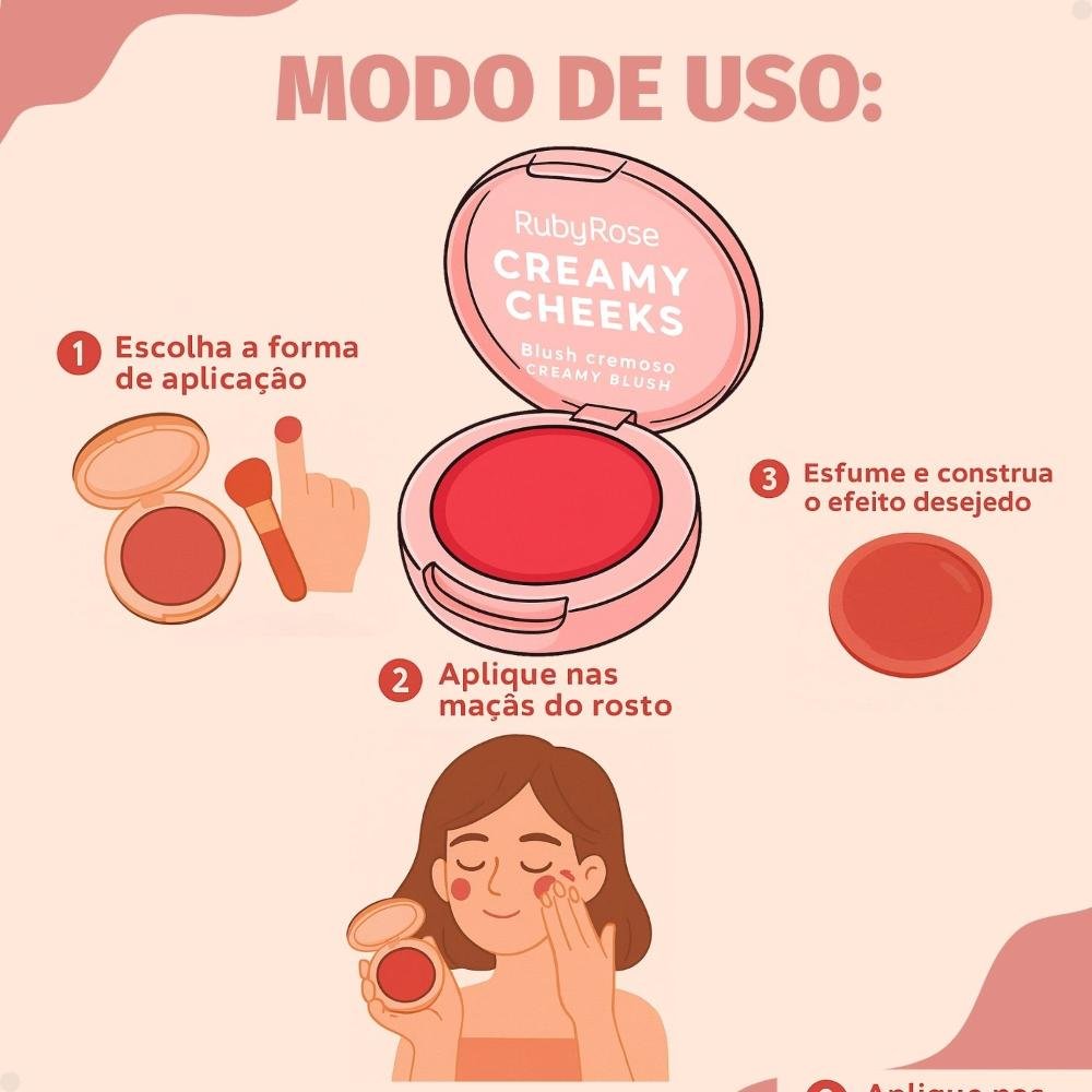 Blush Cremoso Ruby Rose Creamy Cheeks Cherry Red HB-M02-5 5,5g 5,5g 4