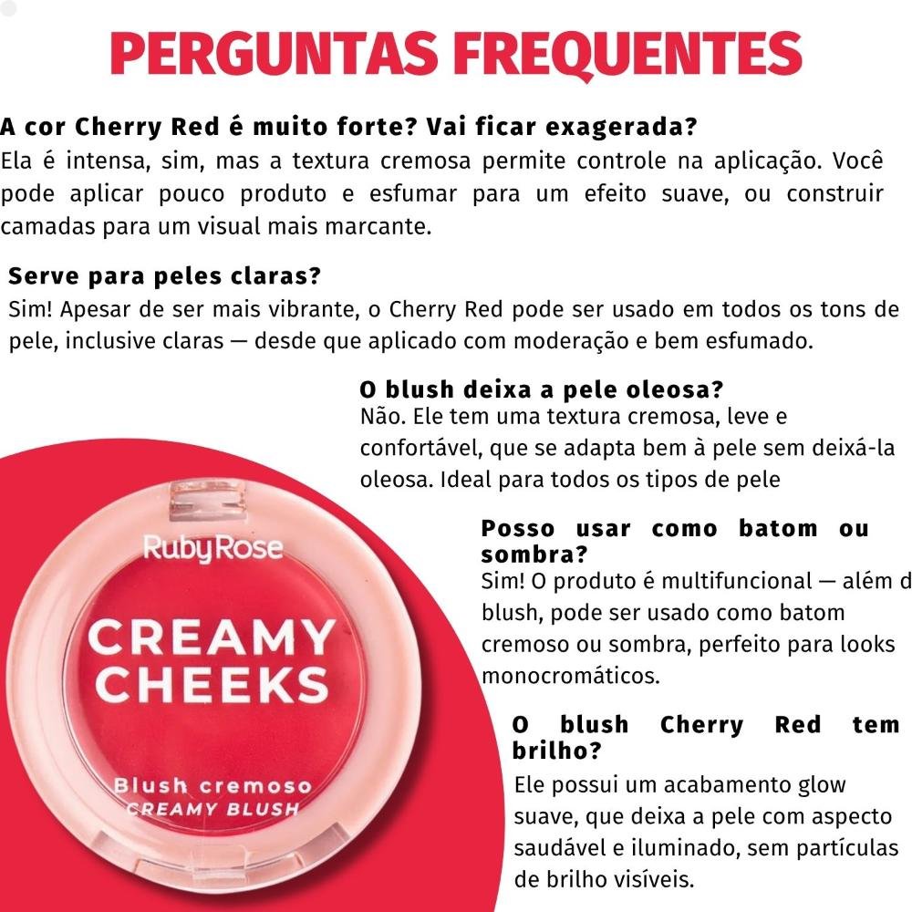 Blush Cremoso Ruby Rose Creamy Cheeks Cherry Red HB-M02-5 5,5g 5,5g 5