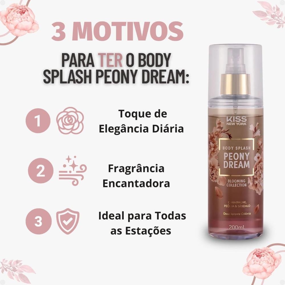 Body Splash Kiss New York Blooming Collection Peony Dream 200ml 200ml 4