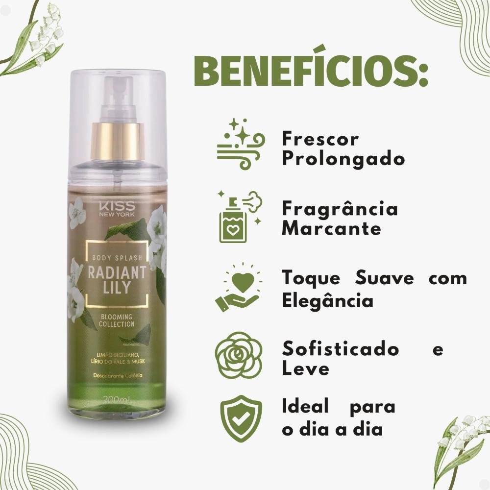 Body Splash Kiss New York Blooming Collection Radiant Lily 200ml 200ml 2