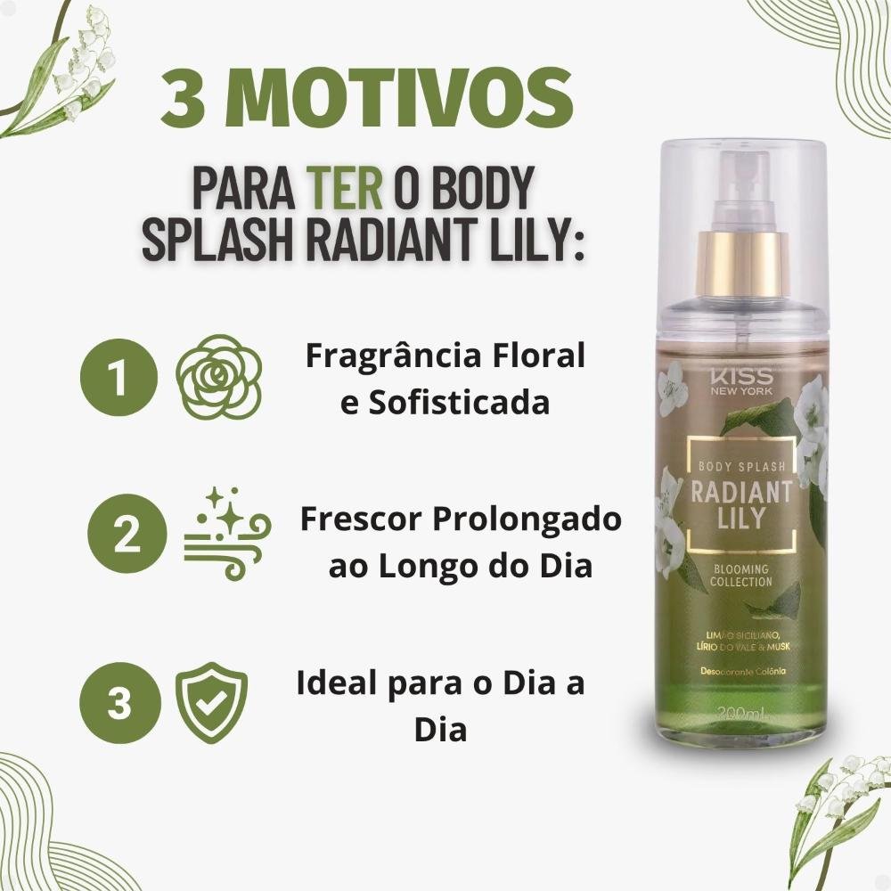 Body Splash Kiss New York Blooming Collection Radiant Lily 200ml 200ml 4