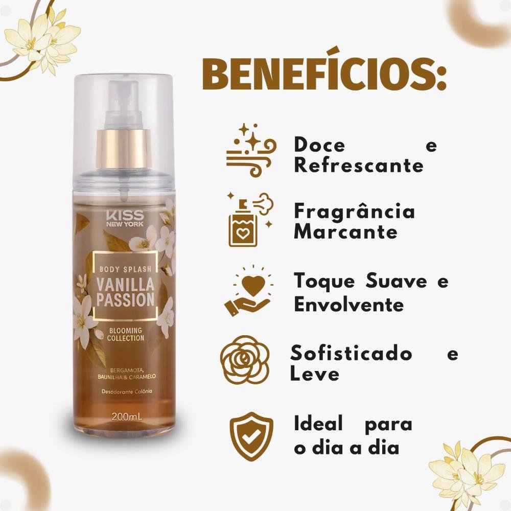 Body Splash Kiss New York Blooming Collection Vanilla Passion 200ml 200ml 2