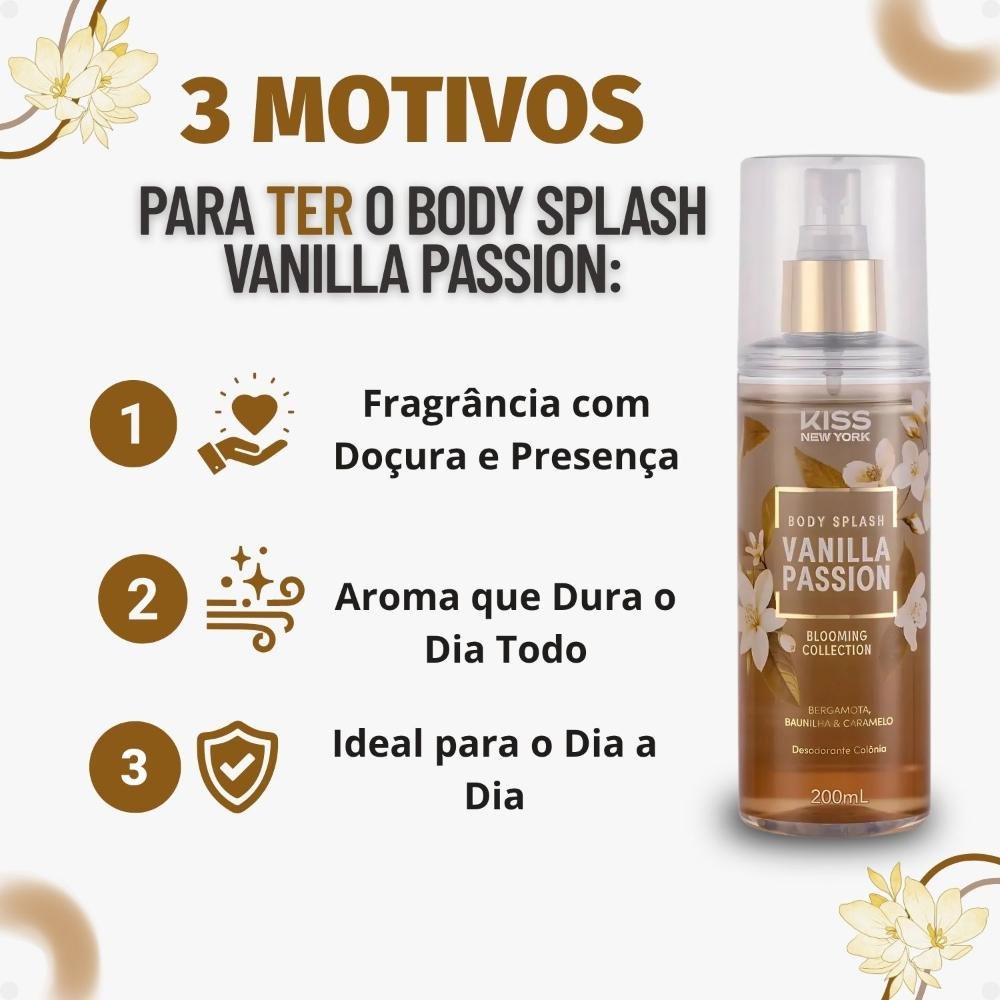 Body Splash Kiss New York Blooming Collection Vanilla Passion 200ml 200ml 4