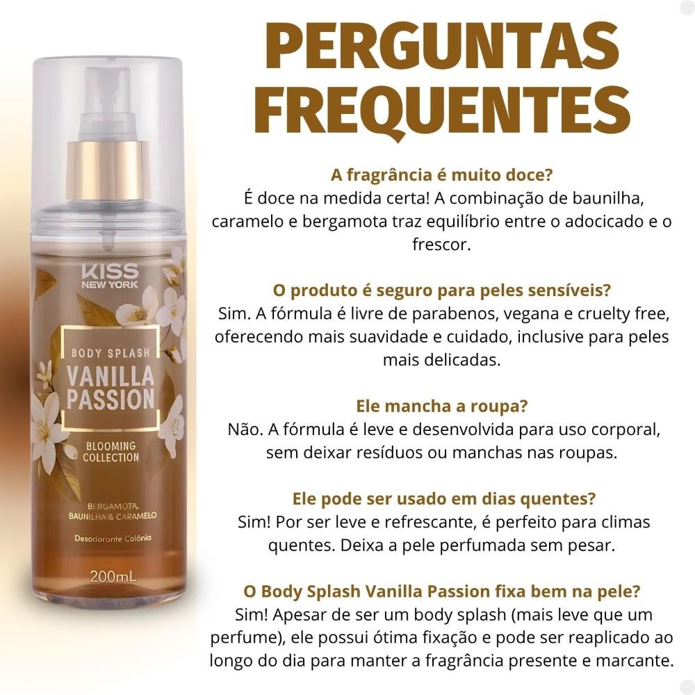 Body Splash Kiss New York Blooming Collection Vanilla Passion 200ml 200ml 7