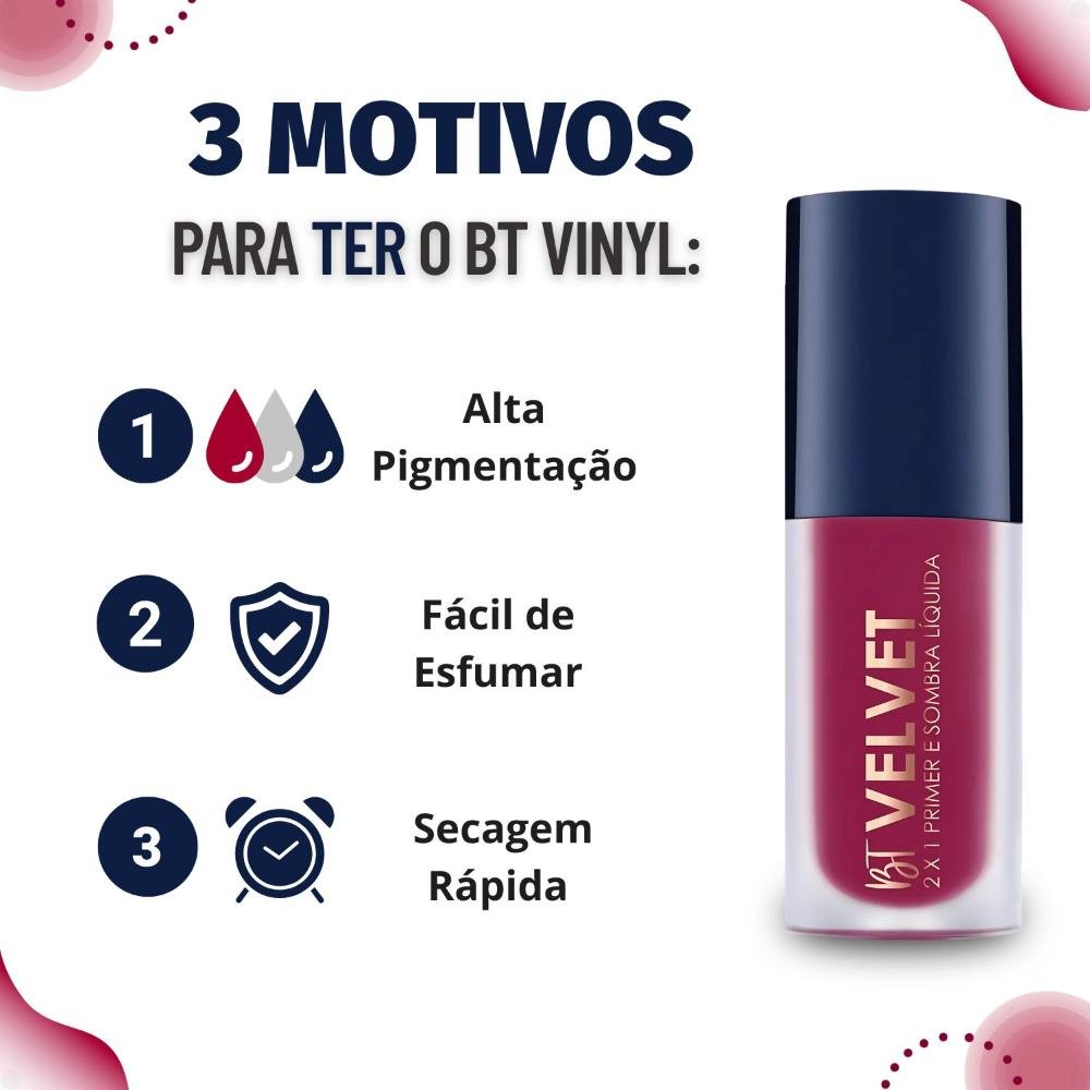 Primer e Sombra Líquida Bruna Tavares Bt Velvet 2x1 Cherry Cherry 6