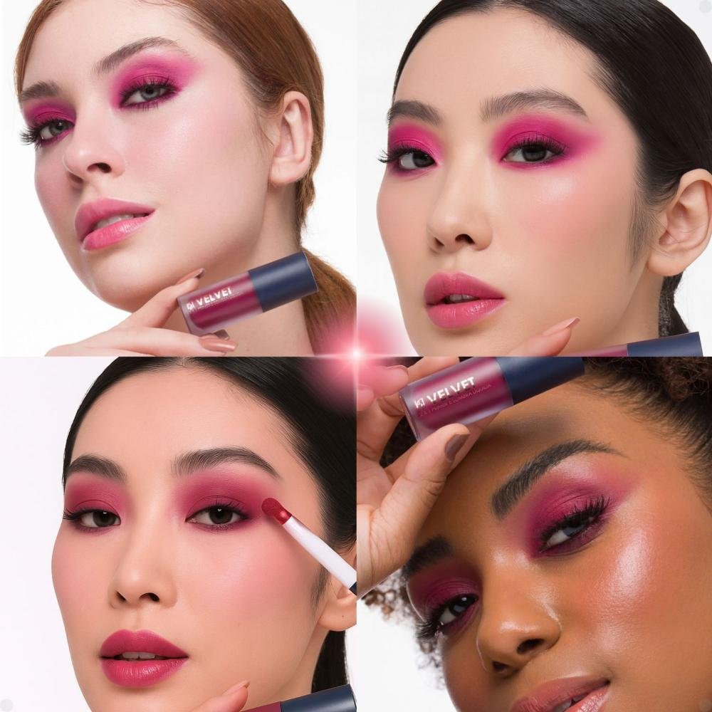 Primer e Sombra Líquida Bruna Tavares Bt Velvet 2x1 Cherry Cherry 7