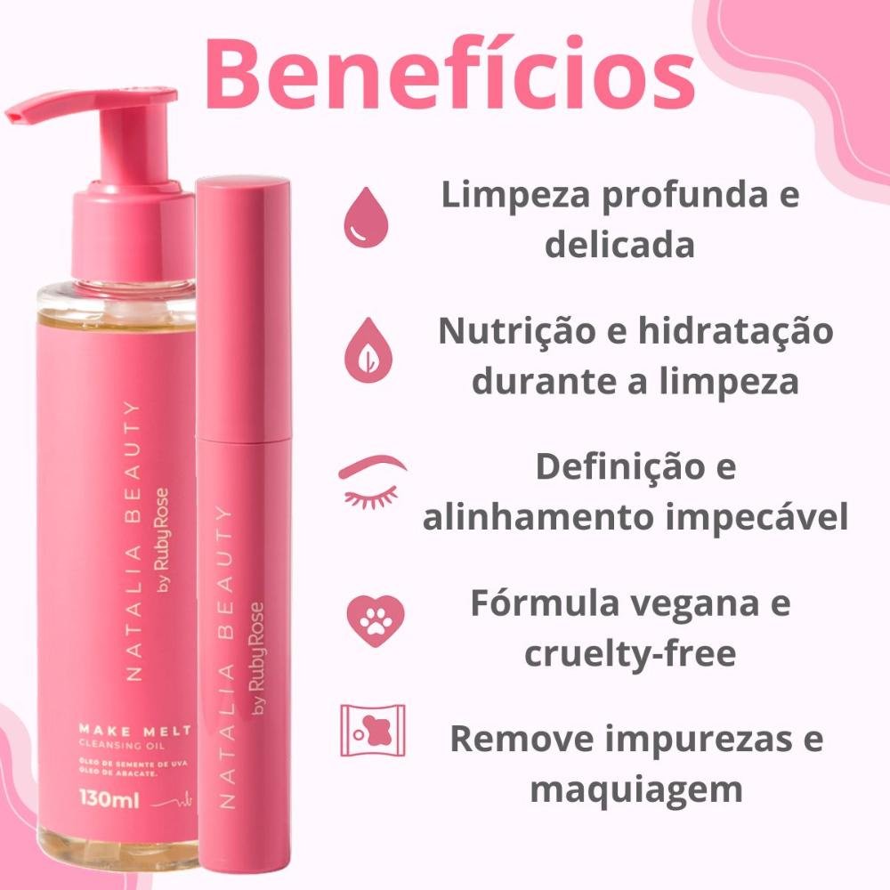 Kit Natalia Beauty by Ruby Rose: Cleansing Oil e Gel Brow Boss ÚNICO 2