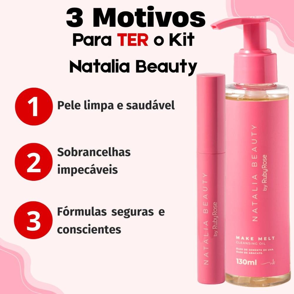 Kit Natalia Beauty by Ruby Rose: Cleansing Oil e Gel Brow Boss ÚNICO 5