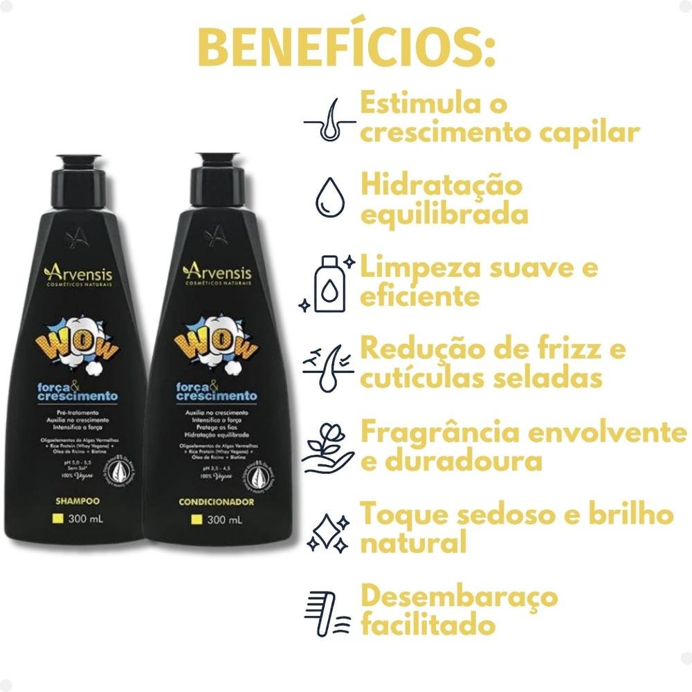 Kit Arvensis WOW: Shampoo e Condicionador 300ml ÚNICO 2