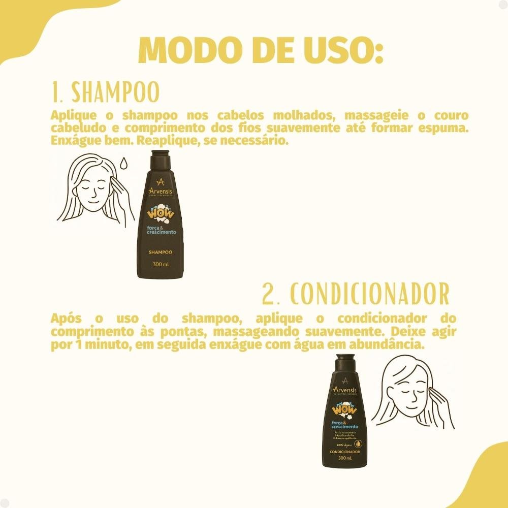 Kit Arvensis WOW: Shampoo e Condicionador 300ml ÚNICO 4