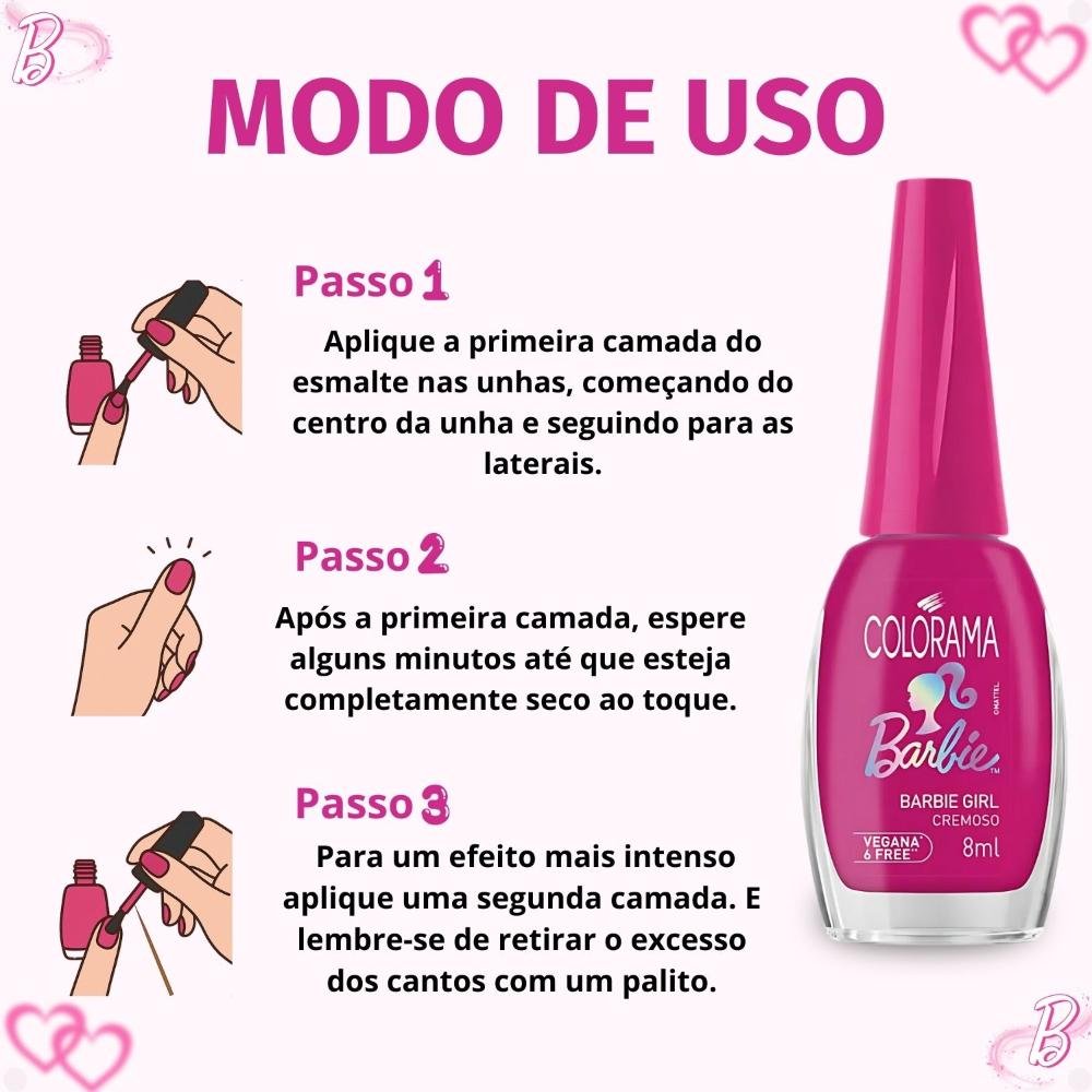 Esmalte Cremoso Colorama Barbie cor Barbie Girl 8ml Barbie Girl 6