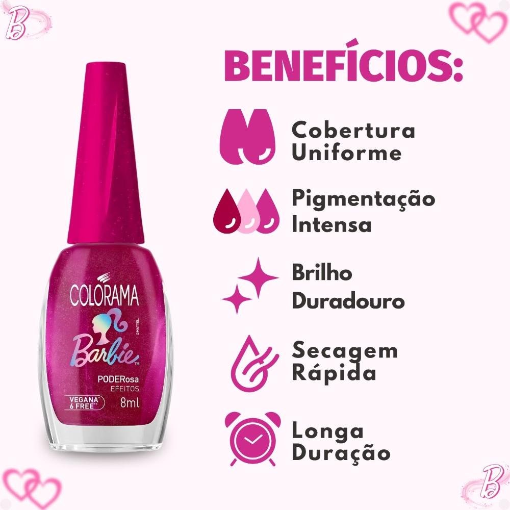 Esmalte Efeitos Colorama Barbie PODERosa 8ml PODERosa 2