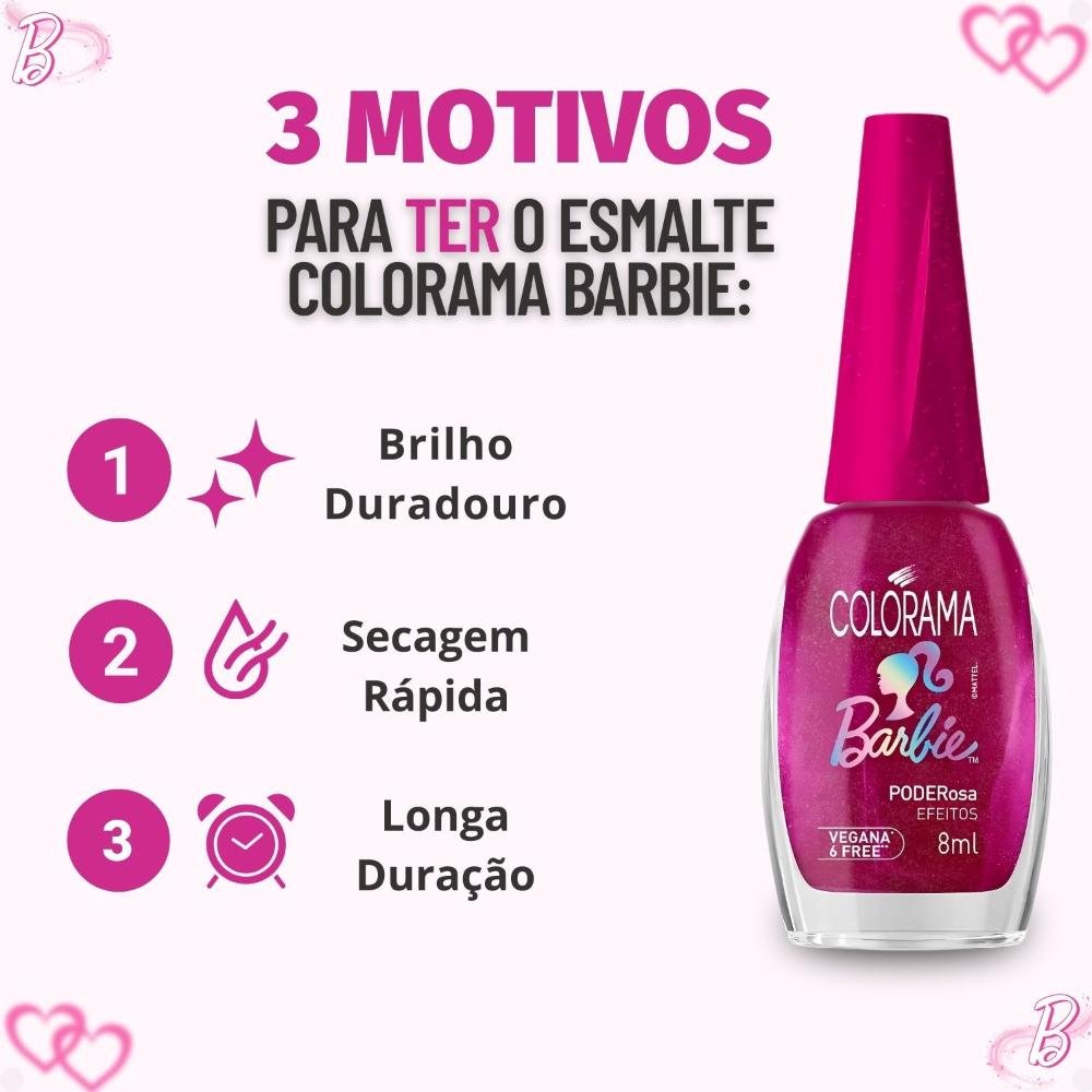 Esmalte Efeitos Colorama Barbie PODERosa 8ml PODERosa 4